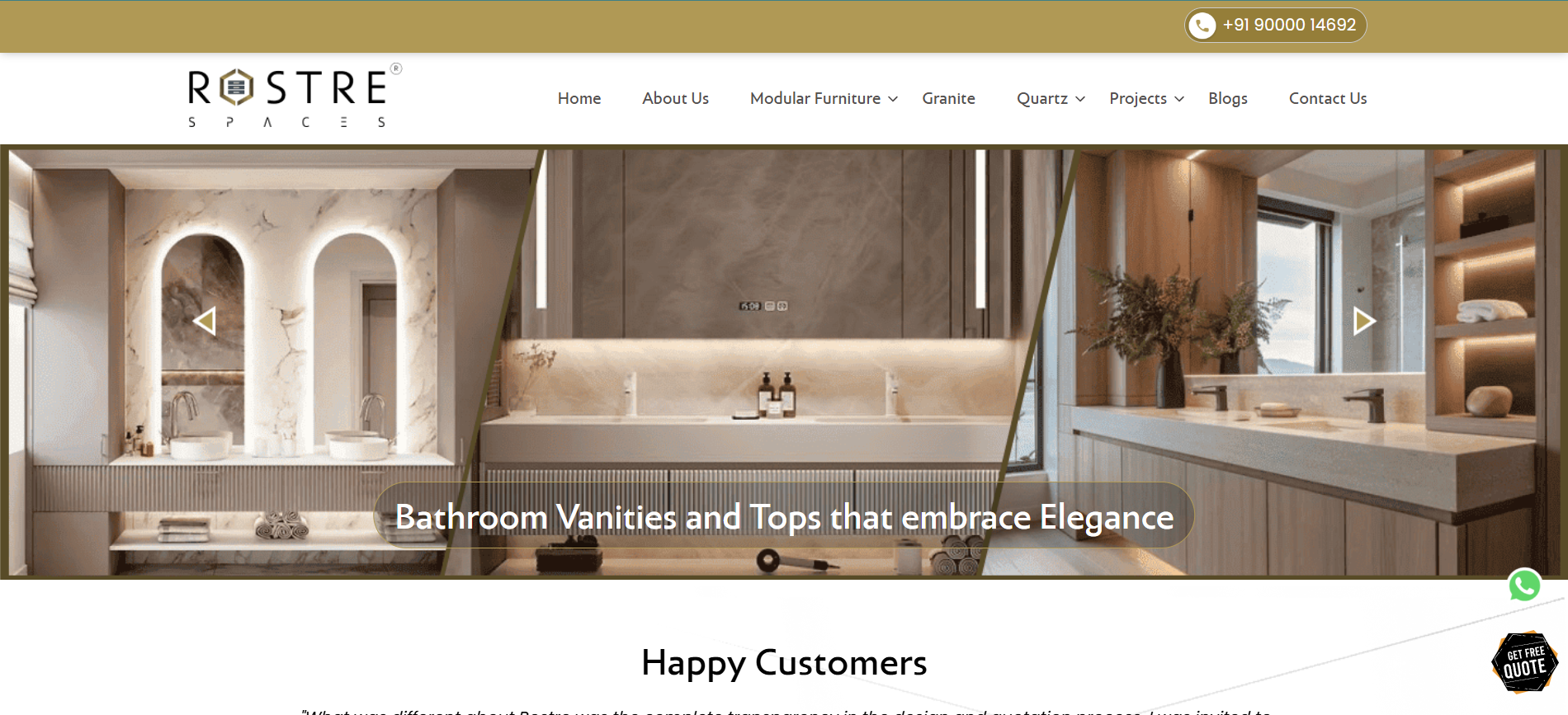 Rostre Spaces Desktop View